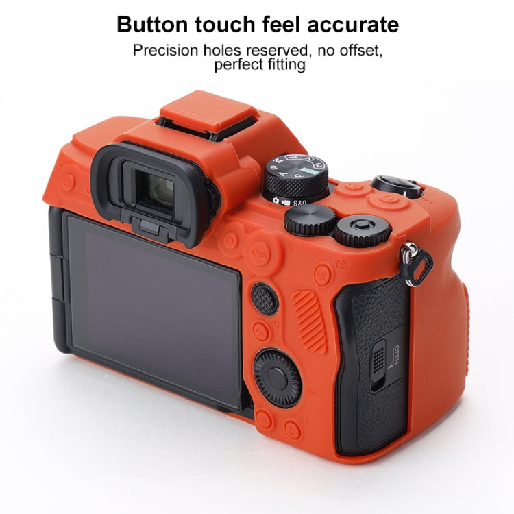 Soft Silicone Protective Case for Sony A7 IV (Orange) by bashfashion