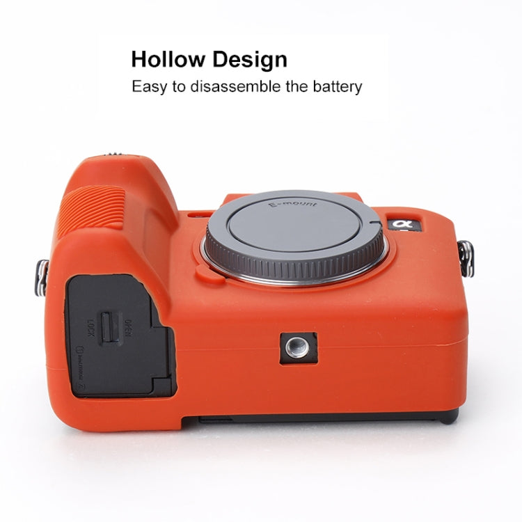 Soft Silicone Protective Case for Sony A7 IV (Orange) by bashfashion