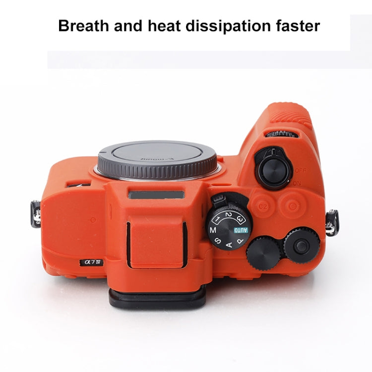 Soft Silicone Protective Case for Sony A7 IV (Orange) by bashfashion