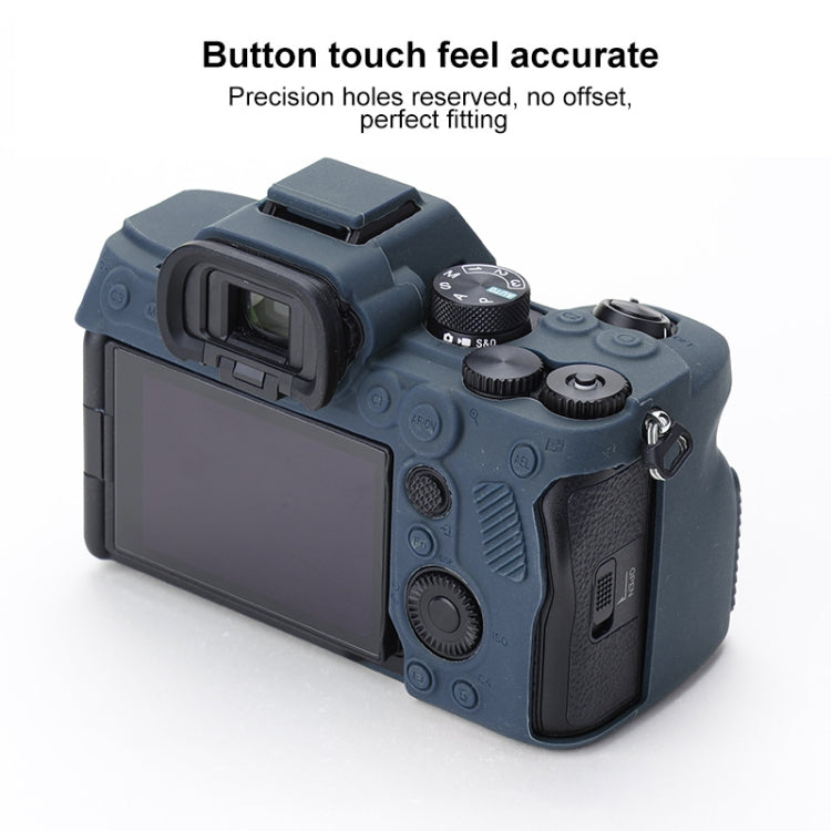 Soft Silicone Protective Case for Sony A7 IV (Blue) by bashfashion