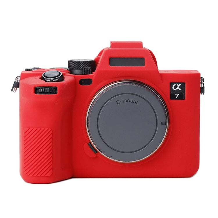 Soft Silicone Protective Case for Sony A7 IV (Red) by bashfashion