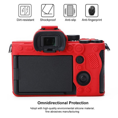 Soft Silicone Protective Case for Sony A7 IV (Red) by bashfashion