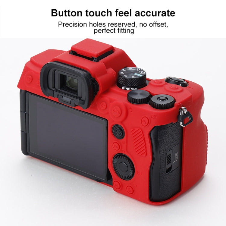 Soft Silicone Protective Case for Sony A7 IV (Red) by bashfashion
