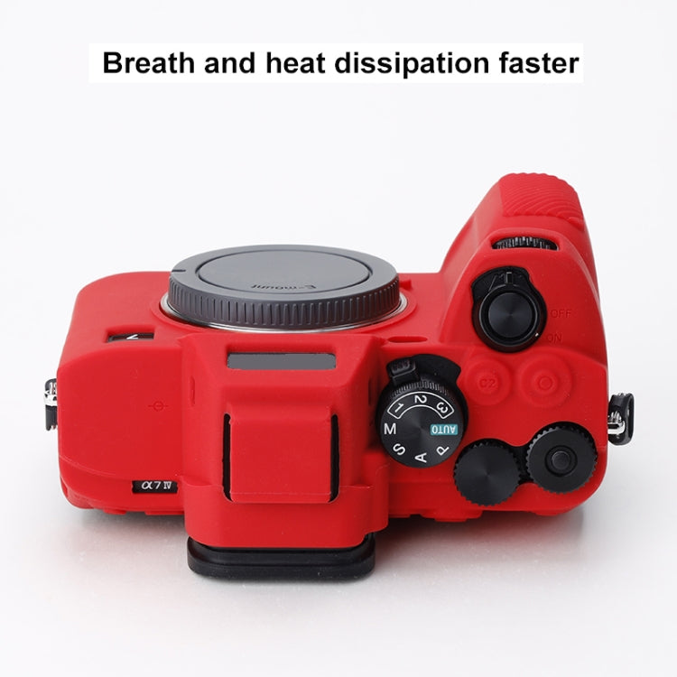 Soft Silicone Protective Case for Sony A7 IV (Red) by bashfashion