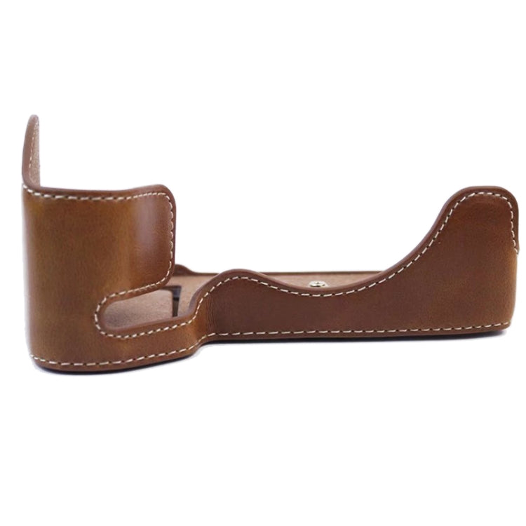 1/4 inch Thread PU Leather Camera Half Case Base for Sony A7 IV (Brown) by bashfashion