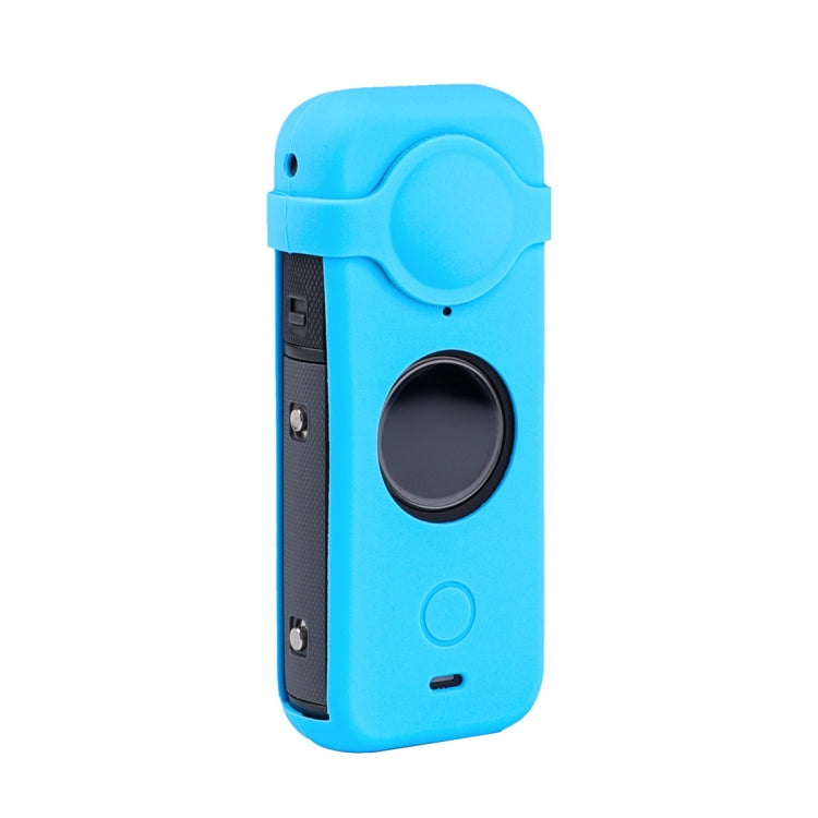 Full Body Dust-proof Silicone Case with Lens Cover for Insta360 ONE X2(Blue) by bashfashion