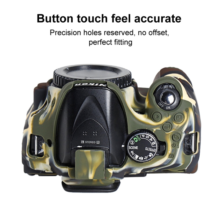 Soft Silicone Protective Case for Nikon D5200 (Camouflage) by bashfashion