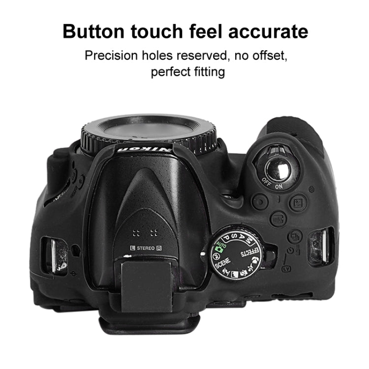 Soft Silicone Protective Case for Nikon D5200 (Black) by bashfashion