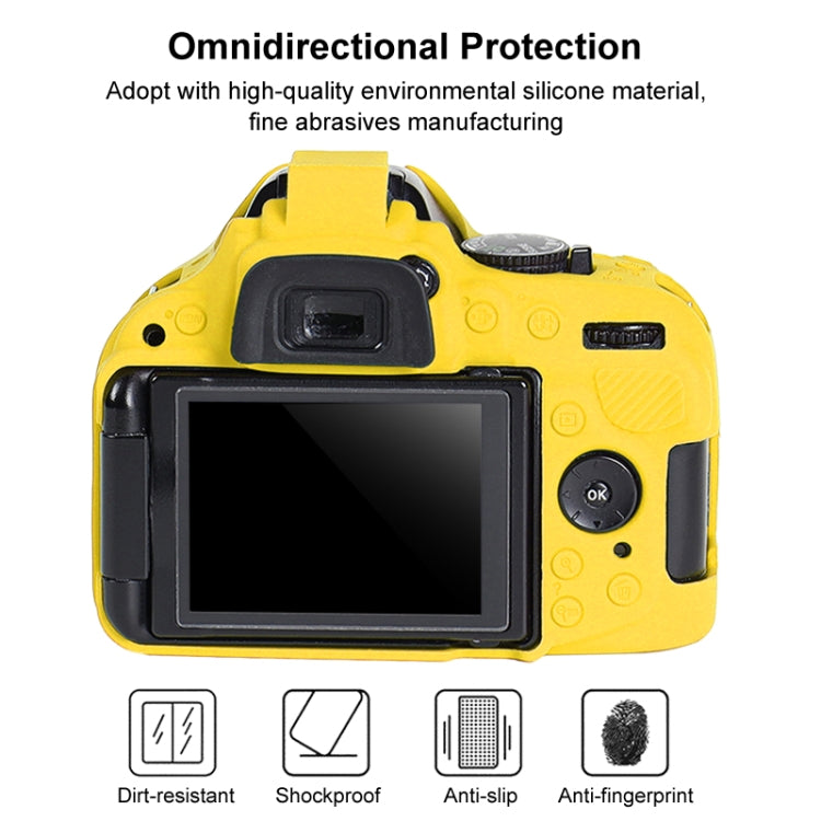 Soft Silicone Protective Case for Nikon D5200 (Yellow) by bashfashion