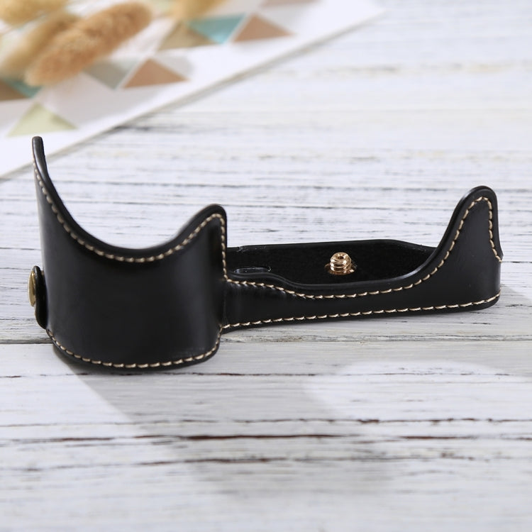 1/4 inch Thread PU Leather Camera Half Case Base for Sony Alpha 6100 / A6100(Black) by bashfashion