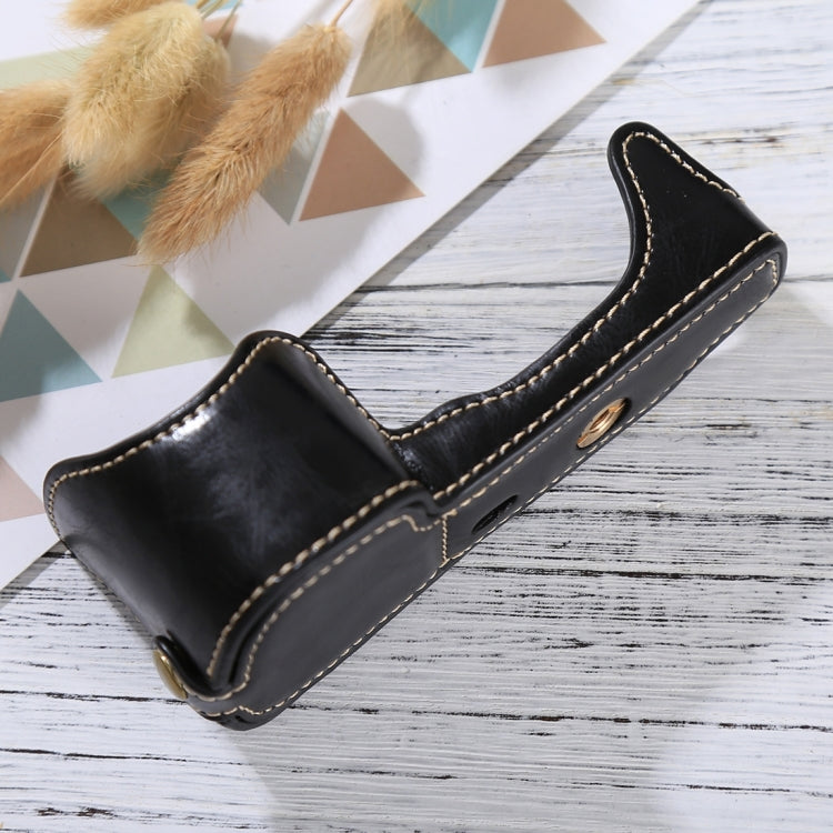 1/4 inch Thread PU Leather Camera Half Case Base for Sony Alpha 6100 / A6100(Black) by bashfashion