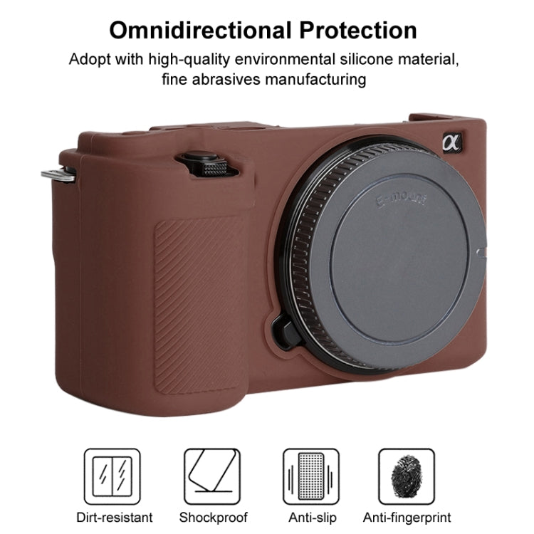 For Sony ZV-E10 Soft Silicone Protective Case (Coffee) by bashfashion