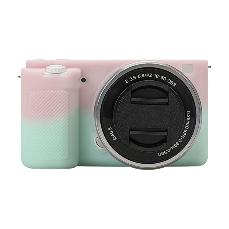 For Sony ZV-E10 Soft Silicone Protective Case (Pink Green) by bashfashion