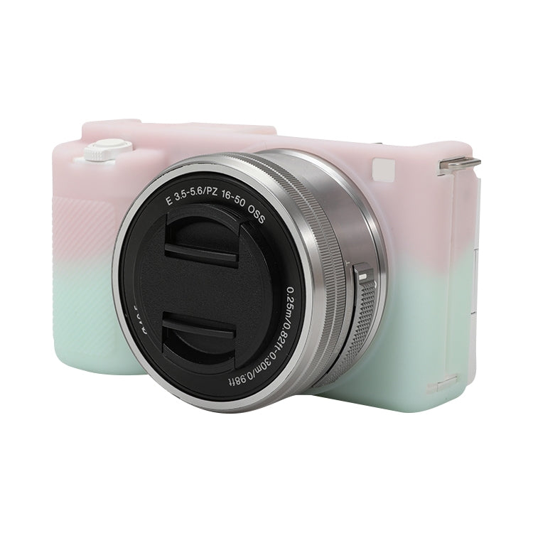 For Sony ZV-E10 Soft Silicone Protective Case (Pink Green) by bashfashion