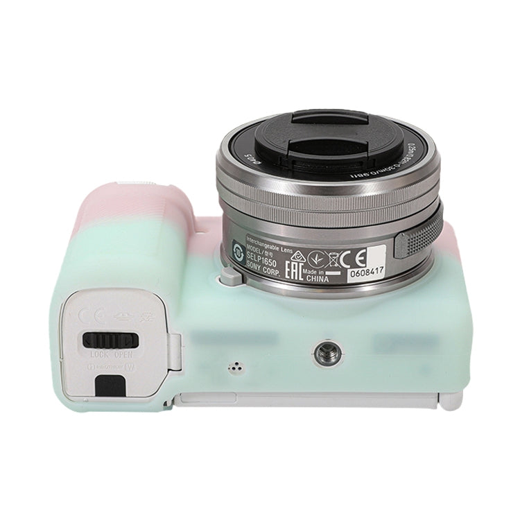 For Sony ZV-E10 Soft Silicone Protective Case (Pink Green) by bashfashion