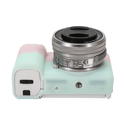 For Sony ZV-E10 Soft Silicone Protective Case (Pink Green) by bashfashion