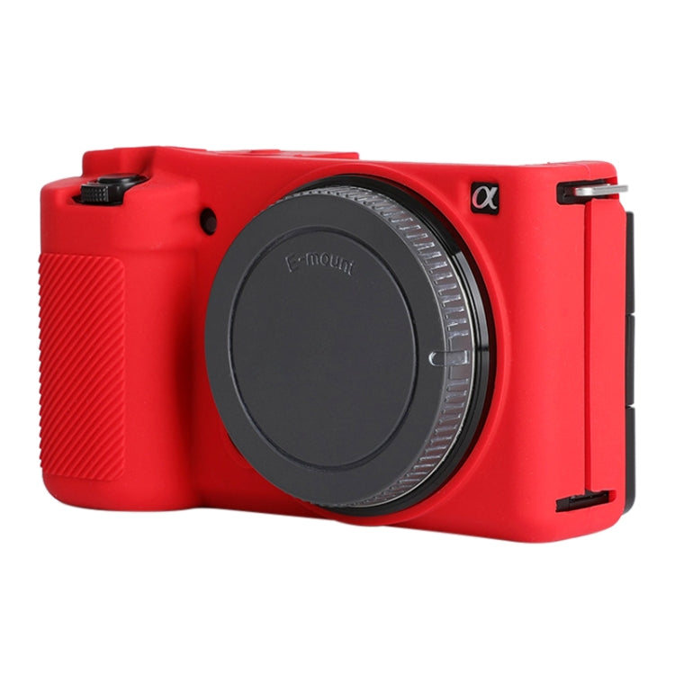 For Sony ZV-E10 Soft Silicone Protective Case (Red) by bashfashion