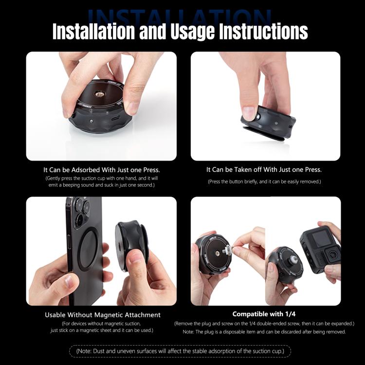 STARTRC Universal Electric Magnetic Suction Cup Mount (Black) by STARTRC