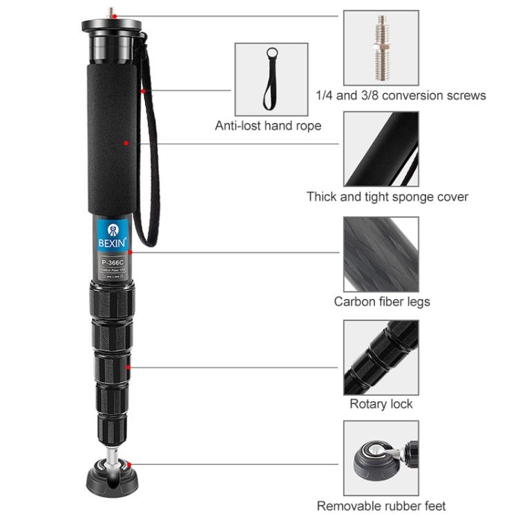 BEXIN P406C Camera Carbon Fiber Monopod Travel Live Selfie Bracket Holder by BEXIN