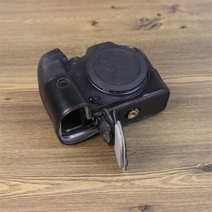 For Canon EOS R7 1/4 inch Thread PU Leather Camera Half Case Base (Brown) by bashfashion