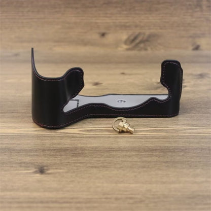 For Fujifilm XH2S 1/4 inch Thread PU Leather Camera Half Case Base (Black) by bashfashion