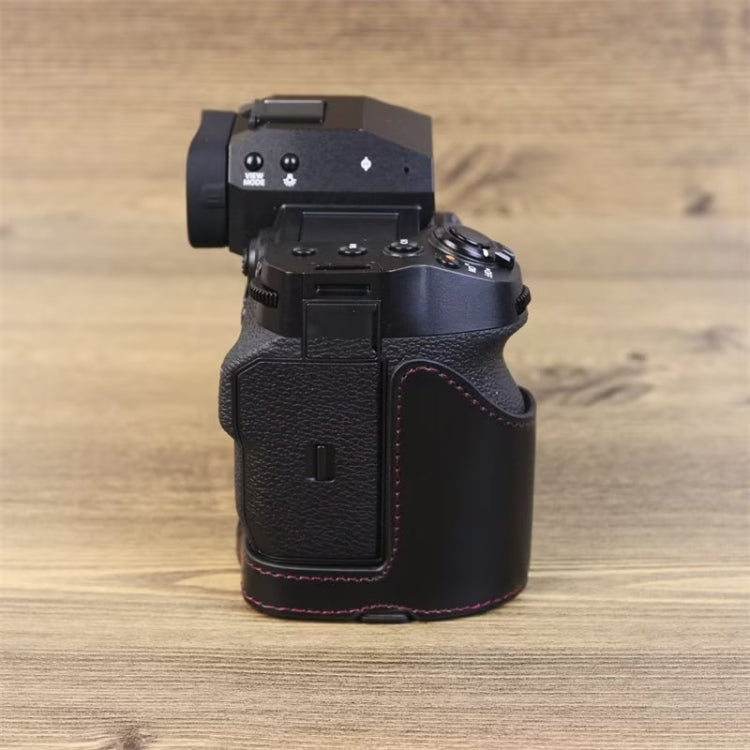 For Fujifilm XH2S 1/4 inch Thread PU Leather Camera Half Case Base (Black) by bashfashion