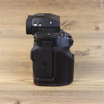 For Fujifilm XH2S 1/4 inch Thread PU Leather Camera Half Case Base (Black) by bashfashion