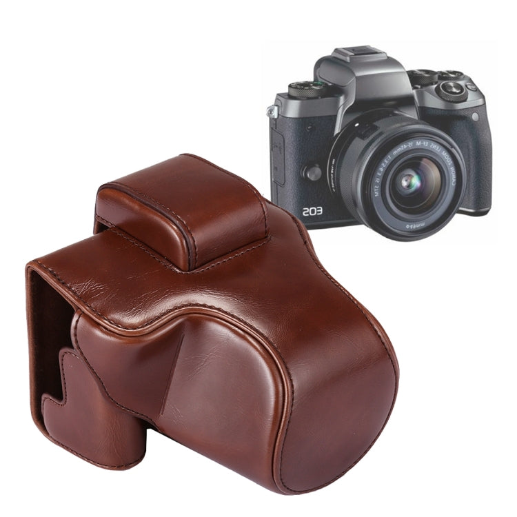 Full Body Camera PU Leather Case Bag with Strap for Canon EOS M5 (Coffee) by bashfashion