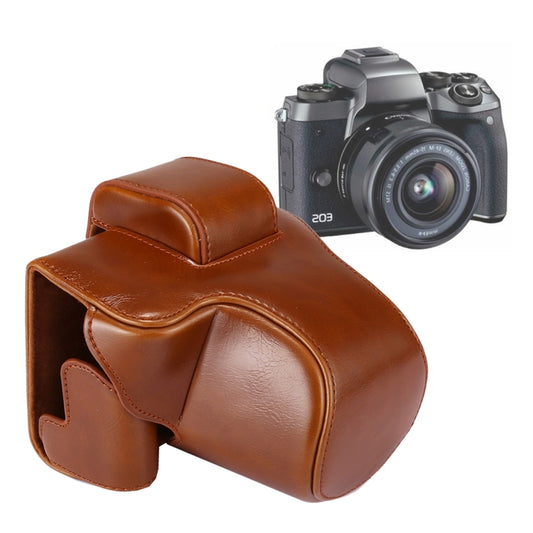 Full Body Camera PU Leather Case Bag with Strap for Canon EOS M5 (Brown) by bashfashion