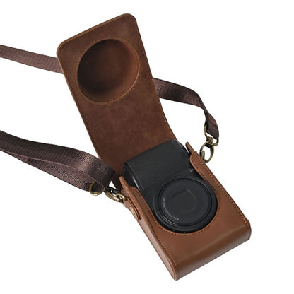 Full Body Camera PU Leather Case Bag with Strap for Ricoh GR / GRII / GRIII, Casio ZR1200 / ZR1500/ ZR2000/ ZR3500, ZR3600 / ZR3700 / ZR5500 (Coffee) by bashfashion