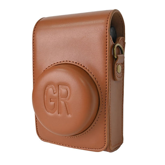 Full Body Camera PU Leather Case Bag with Strap for Ricoh GR / GRII / GRIII, Casio ZR1200 / ZR1500/ ZR2000/ ZR3500, ZR3600 / ZR3700 / ZR5500 (Brown) by bashfashion