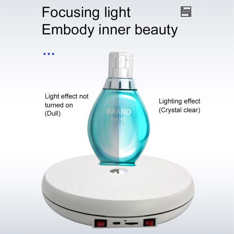 25cm LED Light Electric Rotating Display Stand Turntable (Black) by bashfashion