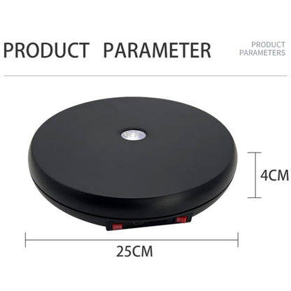 25cm LED Light Electric Rotating Display Stand Turntable (Black) by bashfashion