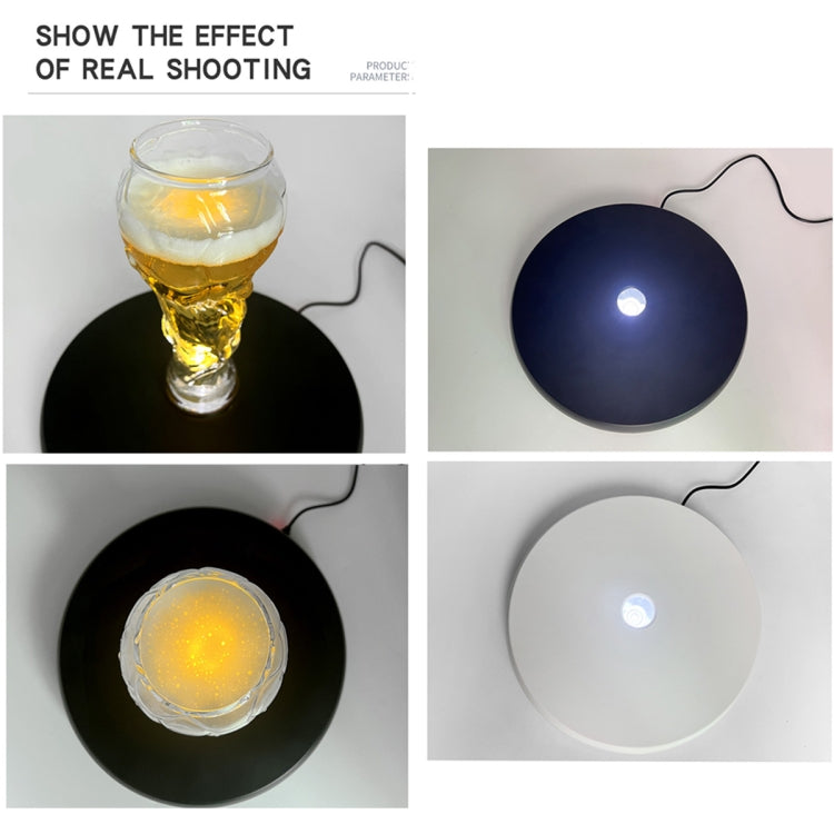 25cm LED Light Electric Rotating Display Stand Turntable (Black) by bashfashion