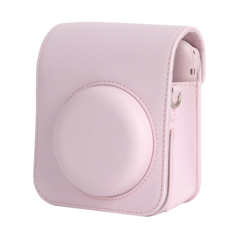 For FUJIFILM instax mini 12 Full Body Leather Case Camera Bag with Strap (Pink) by bashfashion