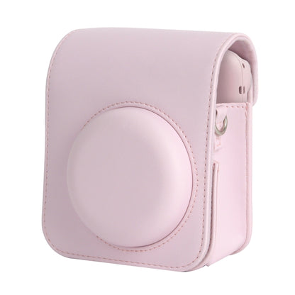 For FUJIFILM instax mini 12 Full Body Leather Case Camera Bag with Strap (Pink) by bashfashion