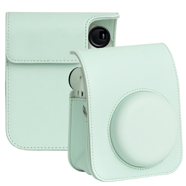 For FUJIFILM instax mini 12 Full Body Leather Case Camera Bag with Strap (Green) by bashfashion