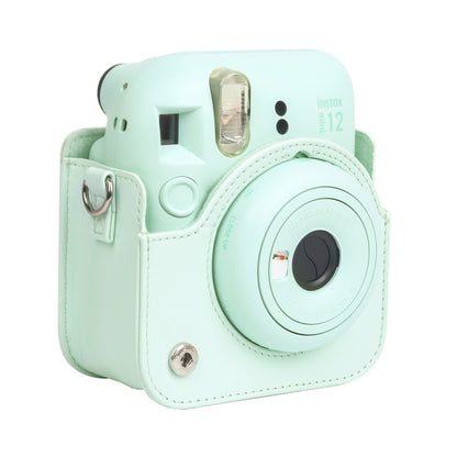 For FUJIFILM instax mini 12 Full Body Leather Case Camera Bag with Strap (Green) by bashfashion
