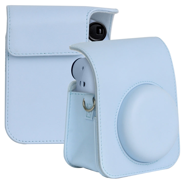 For FUJIFILM instax mini 12 Full Body Leather Case Camera Bag with Strap (Blue) by bashfashion