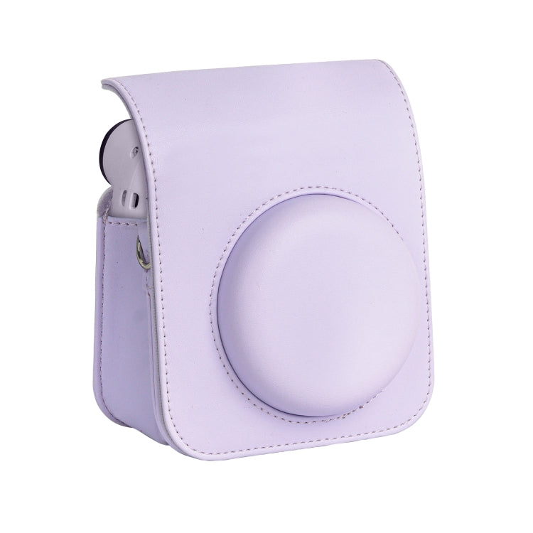 For FUJIFILM instax mini 12 Full Body Leather Case Camera Bag with Strap (Purple) by bashfashion