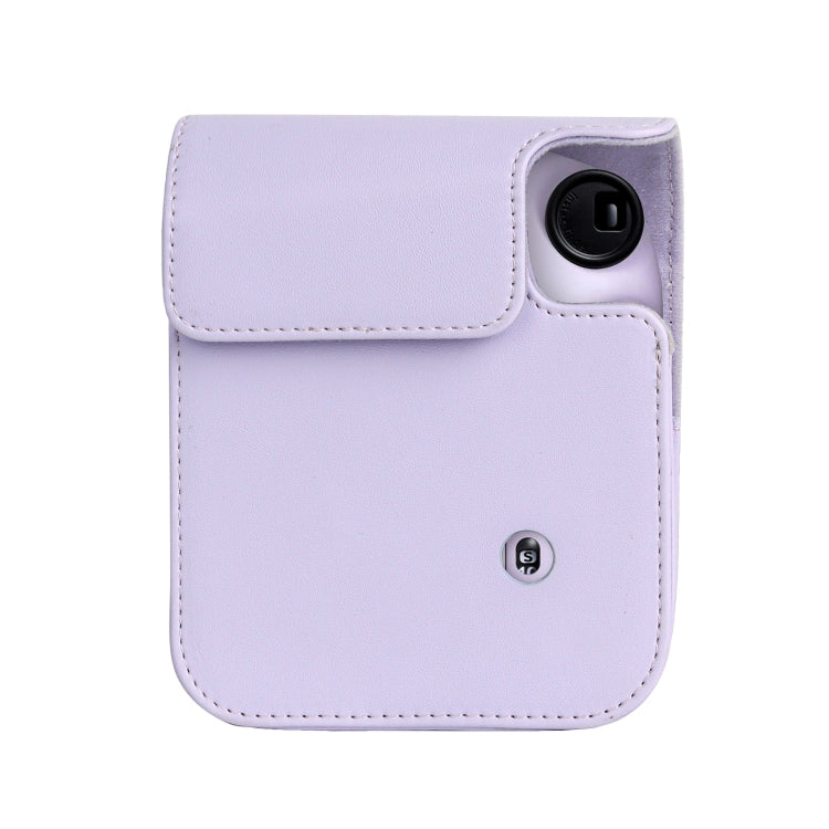 For FUJIFILM instax mini 12 Full Body Leather Case Camera Bag with Strap (Purple) by bashfashion