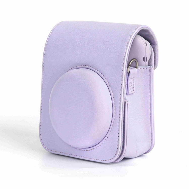 For FUJIFILM instax mini 12 Full Body Leather Case Camera Bag with Strap (Purple) by bashfashion