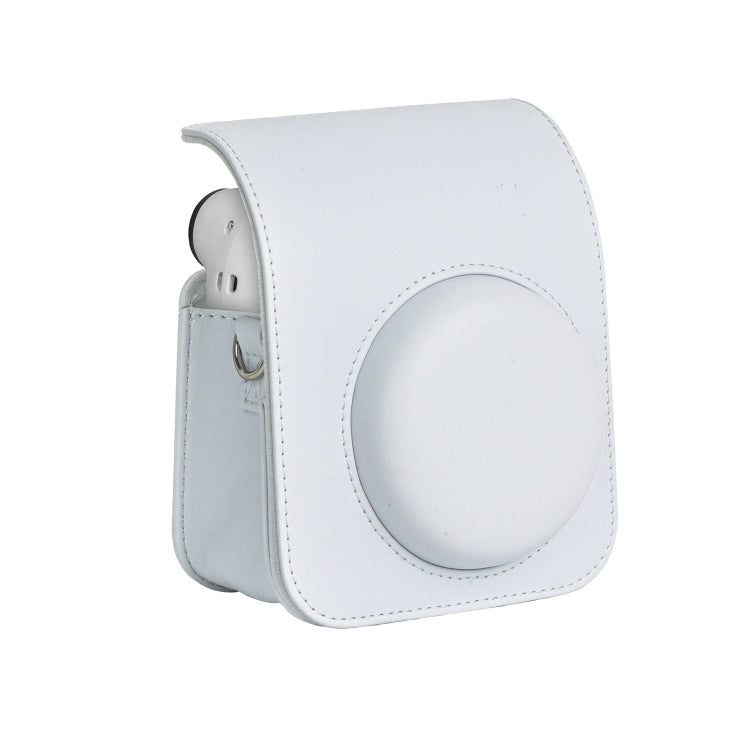 For FUJIFILM instax mini 12 Full Body Leather Case Camera Bag with Strap (White) by bashfashion