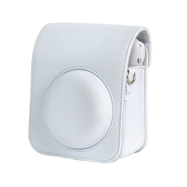 For FUJIFILM instax mini 12 Full Body Leather Case Camera Bag with Strap (White) by bashfashion