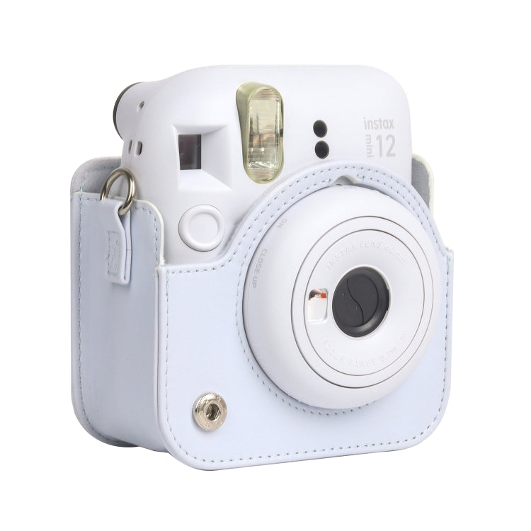 For FUJIFILM instax mini 12 Full Body Leather Case Camera Bag with Strap (White) by bashfashion