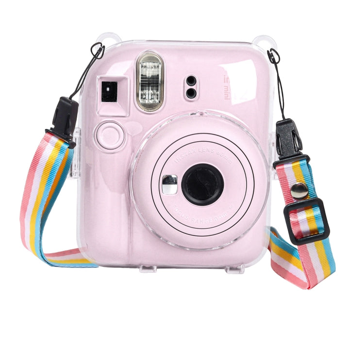 For FUJIFILM Instax mini 12 Crystal Hard Case Camera Bag with Shoulder Strap (Transparent) by bashfashion