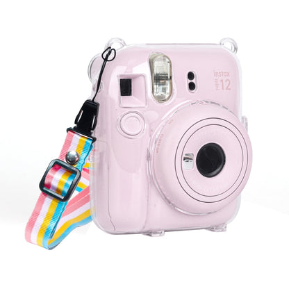 For FUJIFILM Instax mini 12 Crystal Hard Case Camera Bag with Shoulder Strap (Transparent) by bashfashion