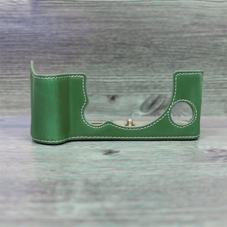 For FUJIFILM X-T5 1/4 inch Thread PU Leather Camera Half Case Base (Green) by bashfashion