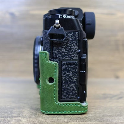For FUJIFILM X-T5 1/4 inch Thread PU Leather Camera Half Case Base (Green) by bashfashion