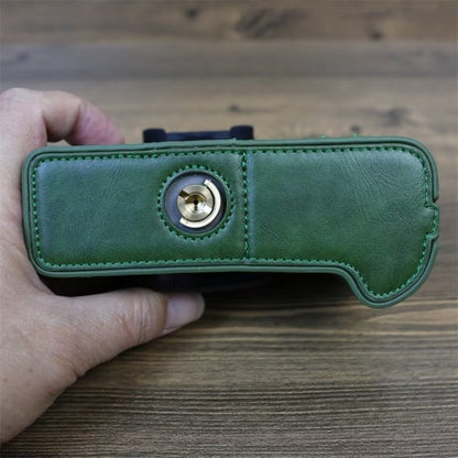 For FUJIFILM X-T5 1/4 inch Thread PU Leather Camera Half Case Base (Green) by bashfashion